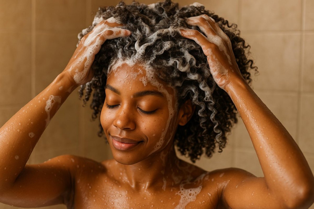 Routine lavage cheveux bouclés naturels