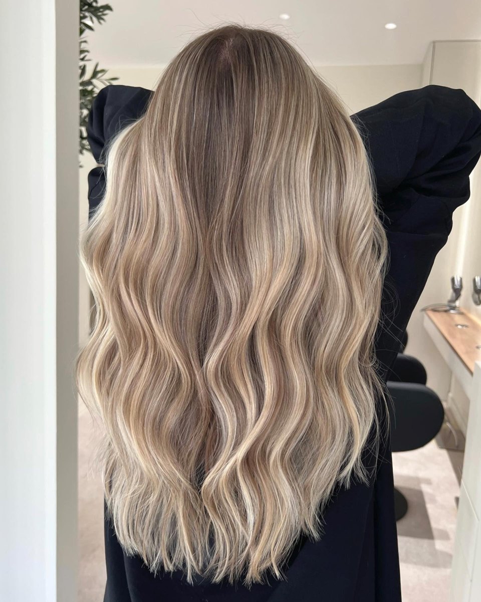 Mèches fondues blond beige