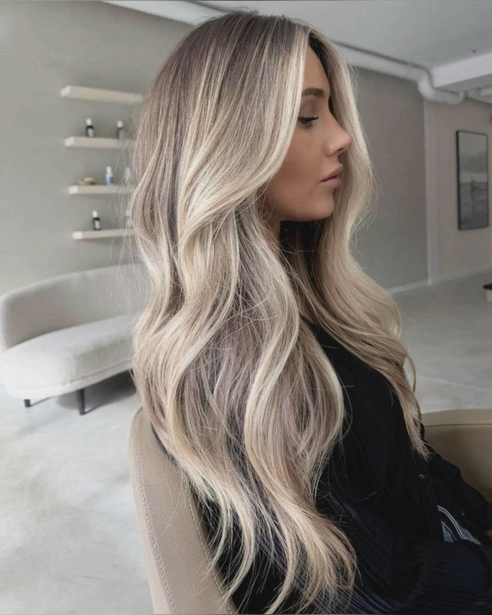 Blond beige froid cheveux longs