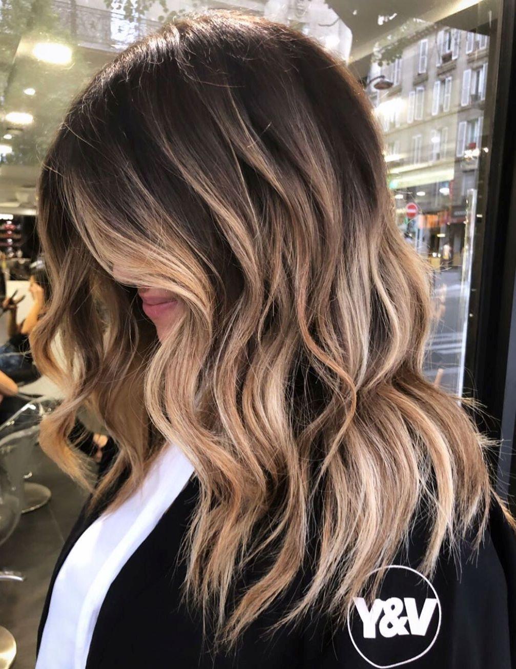 Balayage caramel racines foncées