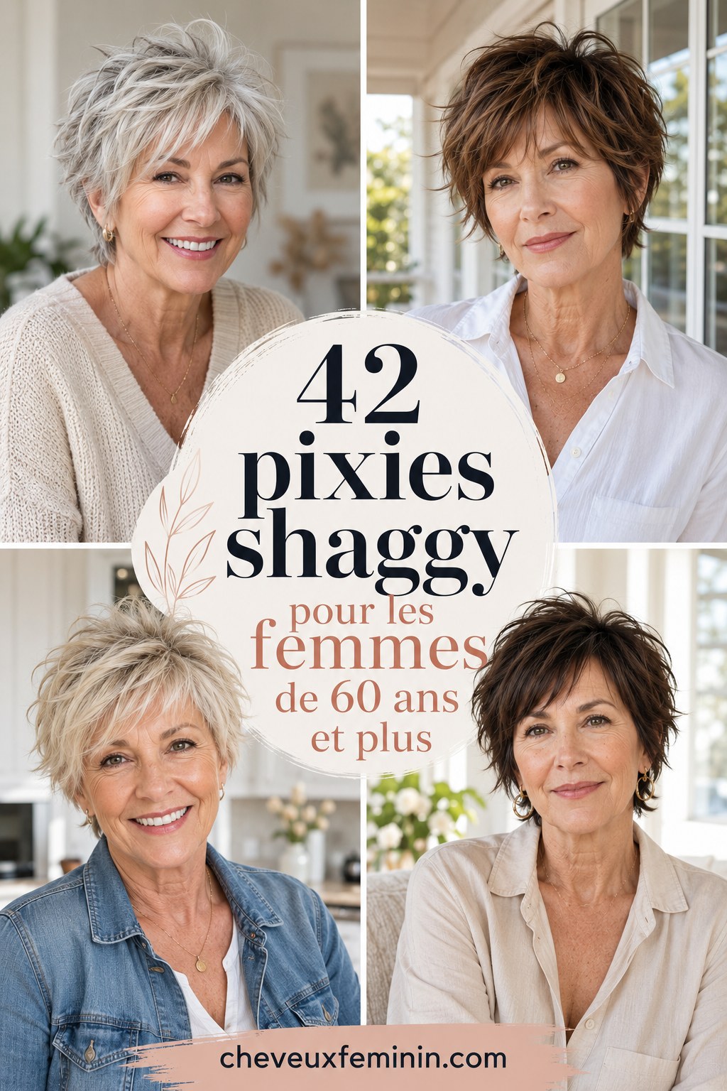 Collection de bixies shaggy pour femmes de 60 ans et plus avec cheveux gris et bruns