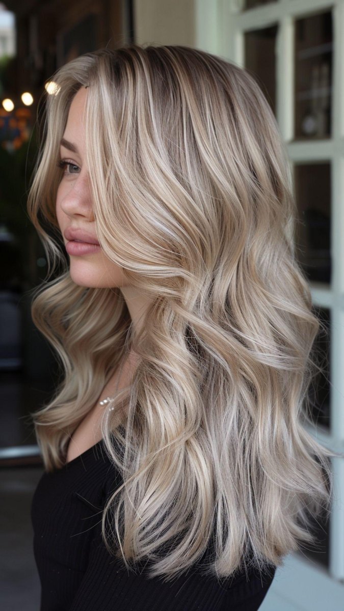 Look élégant blond froid