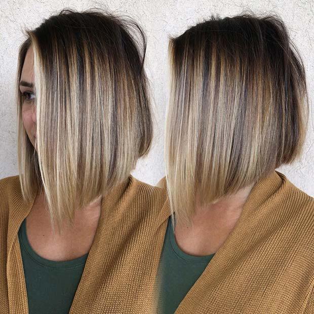 Bob blond balayage lumineux