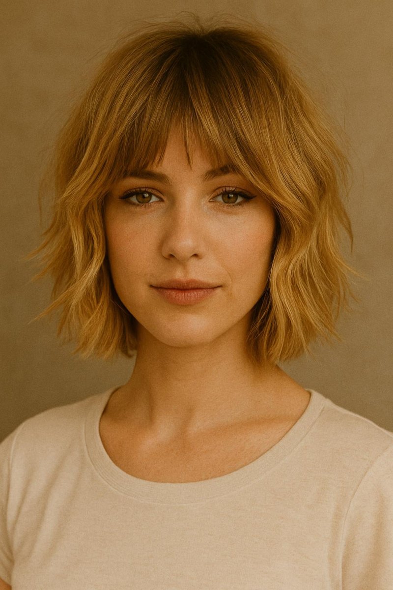 Carré shaggy naturel facile cheveux fins