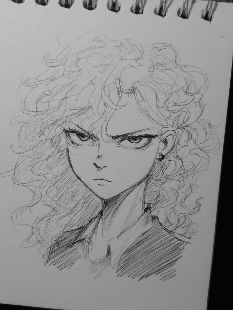 13. Antihéros aux boucles désordonnées et ombres dures pour for cheveux bouclés dessin manga ideas