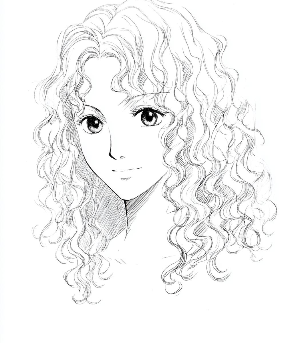 14. Boucles mi-longues et mouvement tournant pour for cheveux bouclés dessin manga ideas