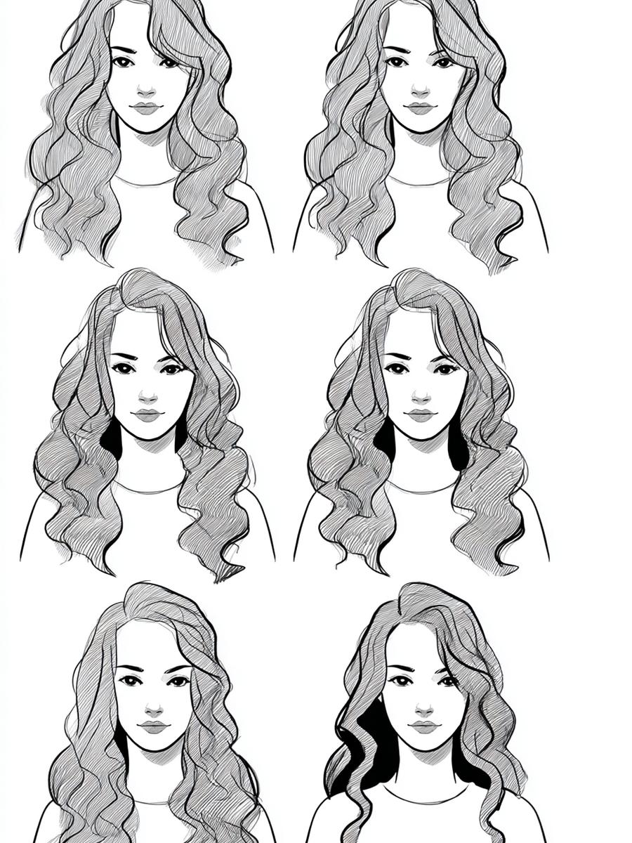 18. Reflets en zigzag contrôlé pour for cheveux bouclés dessin tuto ideas