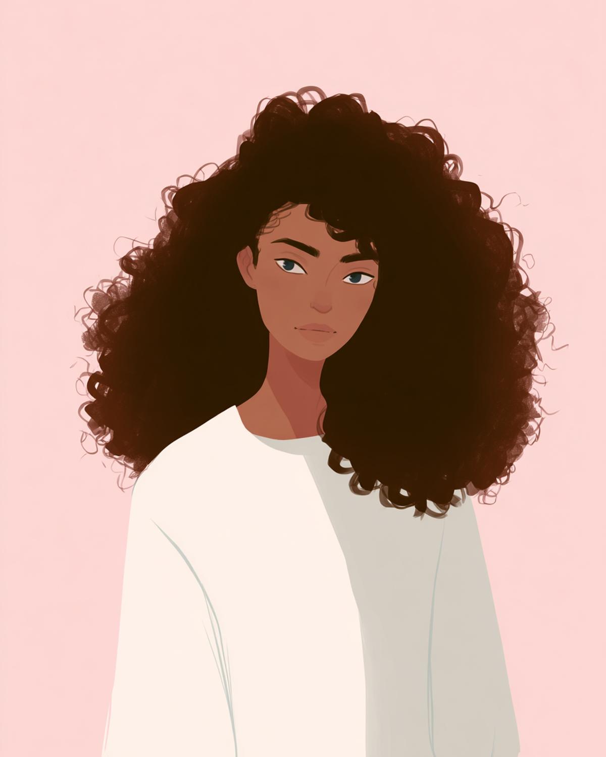 20. Palette limitée et dégradés doux pour for cheveux bouclés dessin tuto ideas