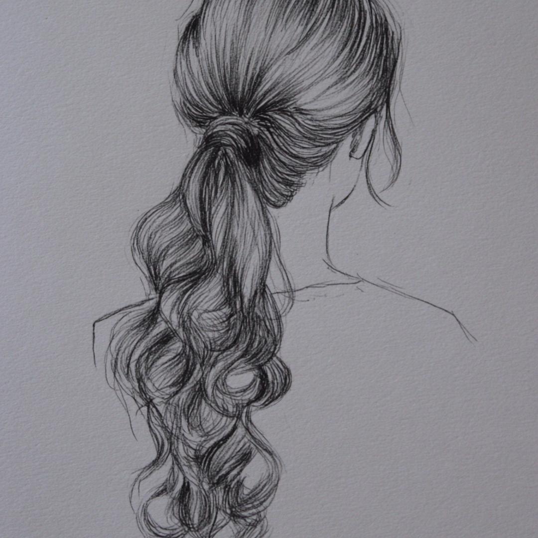 24. Queue-de-cheval bouclée en grappes pour for cheveux bouclés dessin facile ideas