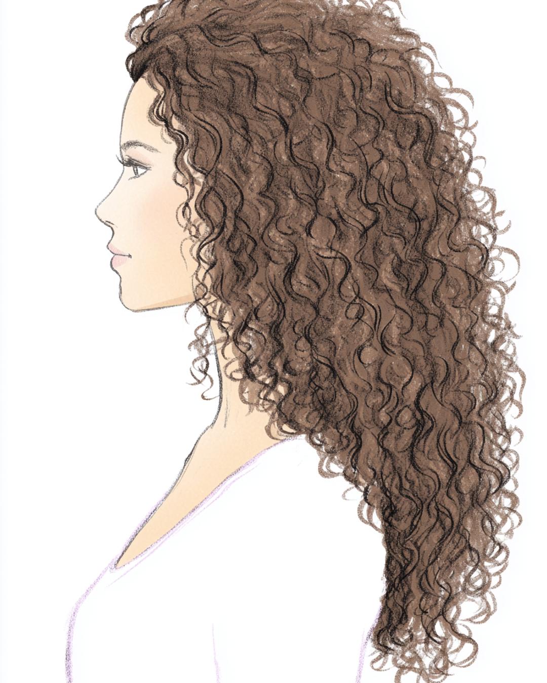 3. Raie discrète et volume latéral pour for cheveux boucles dessin ideas