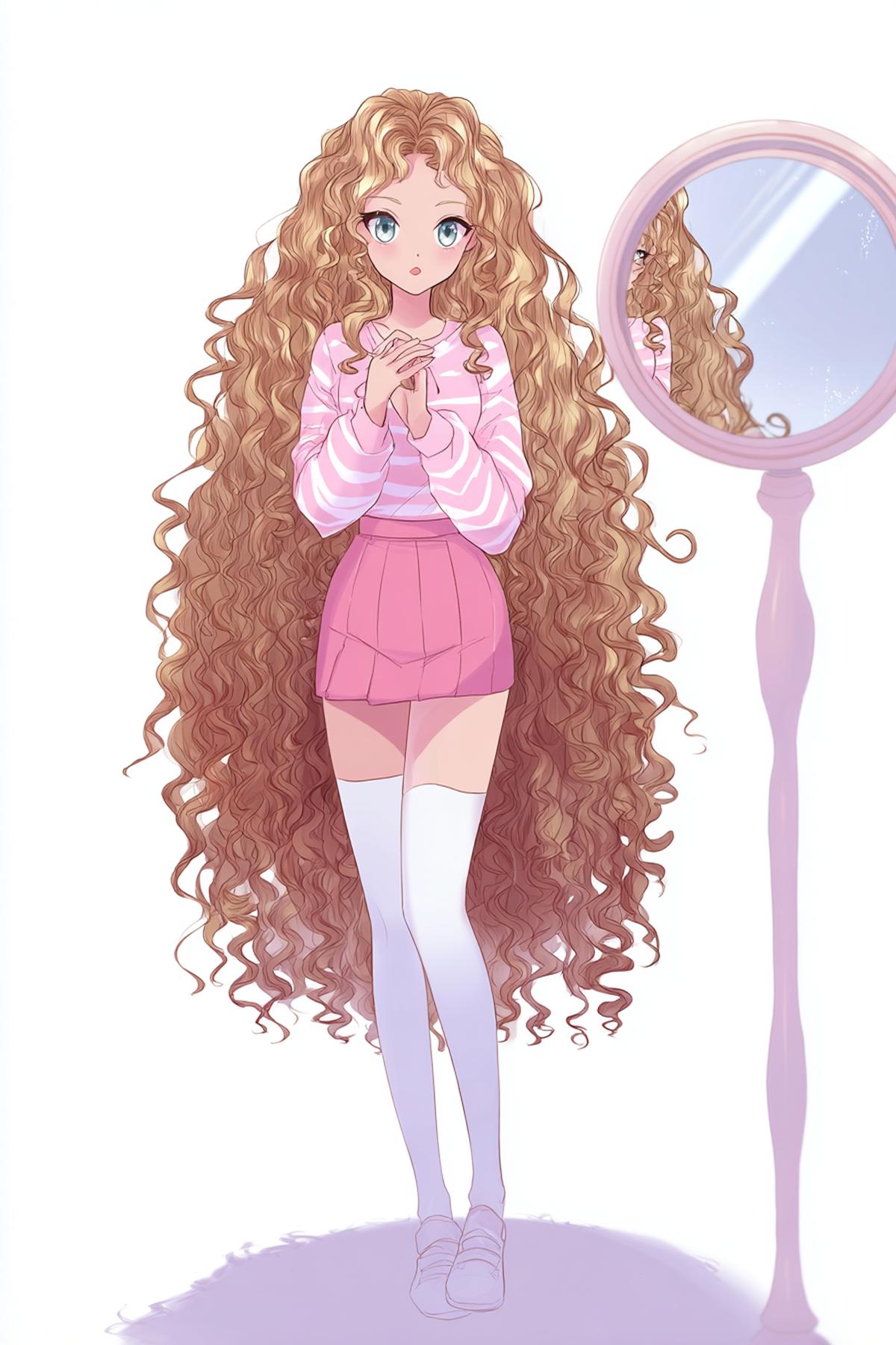 35. Héroïne anime aux boucles longues et reflets miroir pour for cheveux bouclés dessin anime ideas