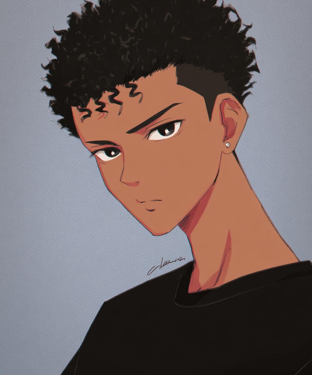 36. Garçon anime aux boucles courtes et contours nets pour for cheveux bouclés dessin anime ideas