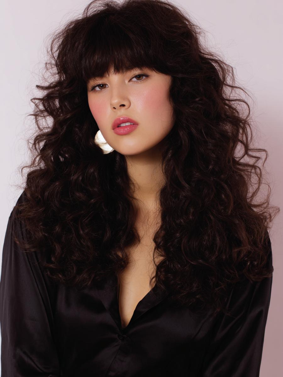 10. Wavy-bouclé doux pour Cheveux boucles frange et finition satinée