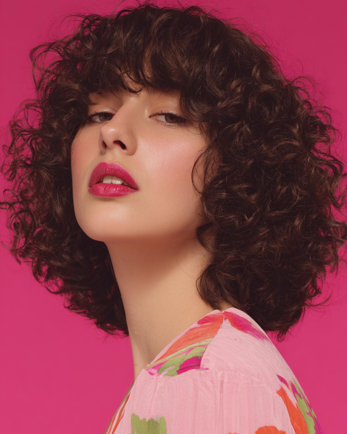 12. Frange lissée bombée pour Cheveux bouclés frange lisse et effet rétro