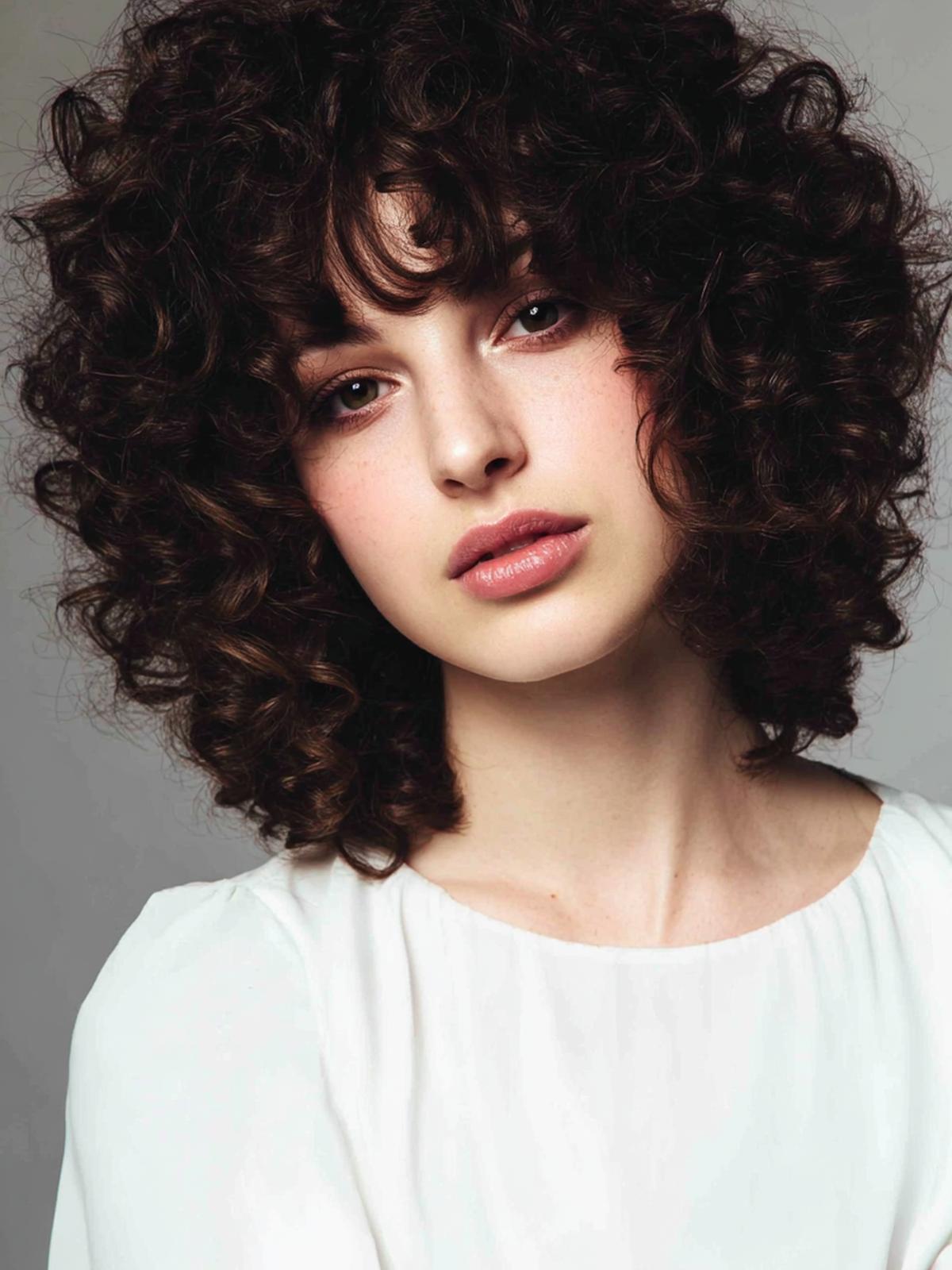 6. Bob arrondi dense pour Cheveux boucles frange et définition miroir