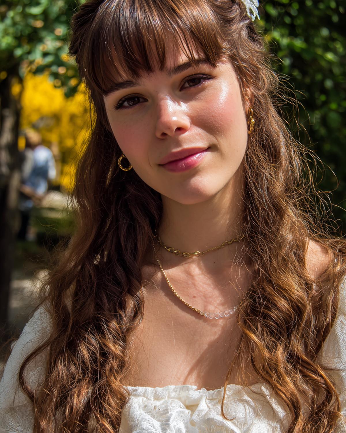 9. Demi-attache romantique avec Cheveux boucles frange et boucles libres