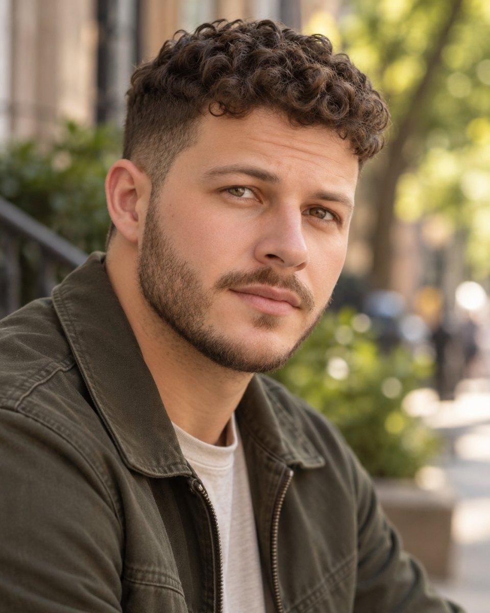Coupe bouclée homme visage rond