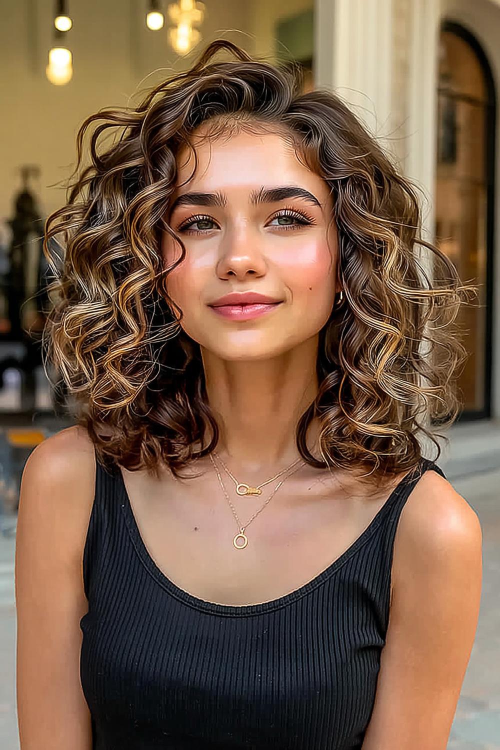 29 Cheveux bouclés mi-longs : Coupes et styles tendance