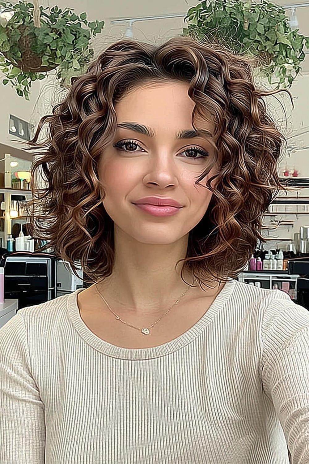 29 Cheveux bouclés mi-longs : Coupes et styles tendance