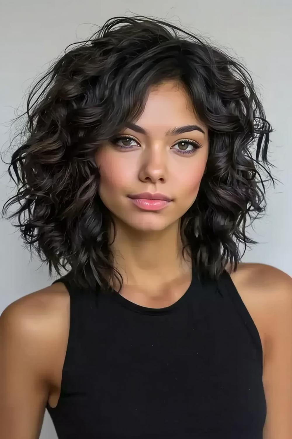 29 Cheveux bouclés mi-longs : Coupes et styles tendance