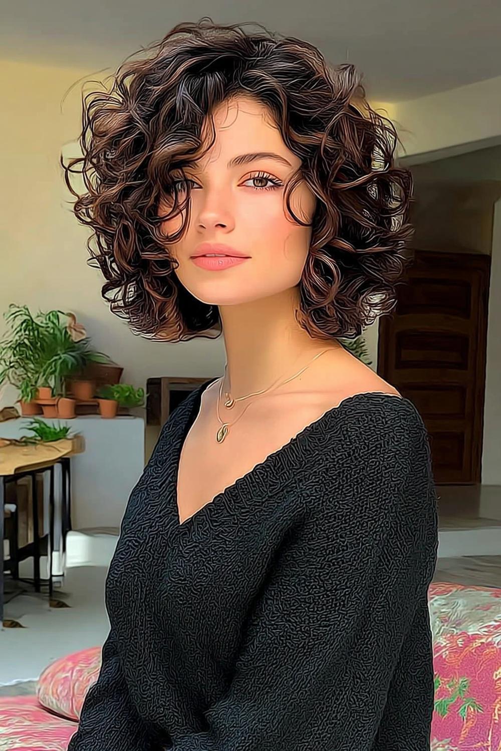 29 Cheveux bouclés mi-longs : Coupes et styles tendance