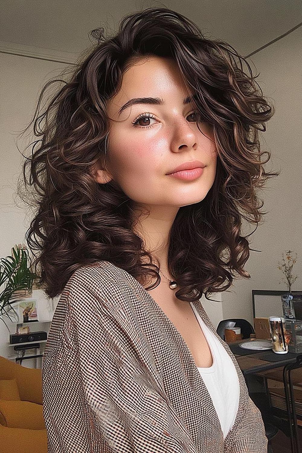 29 Cheveux bouclés mi-longs : Coupes et styles tendance