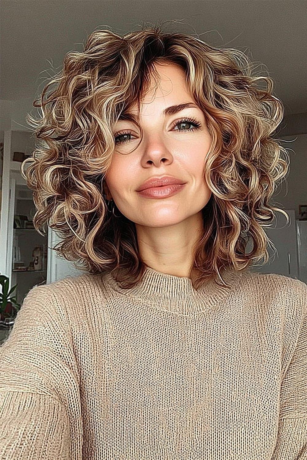 29 Cheveux bouclés mi-longs : Coupes et styles tendance