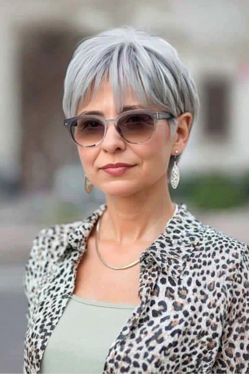 Coupe structurée argentée