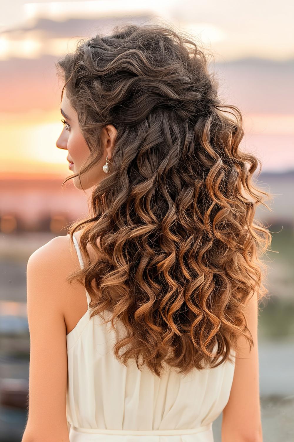 Coiffure ondulée romantique