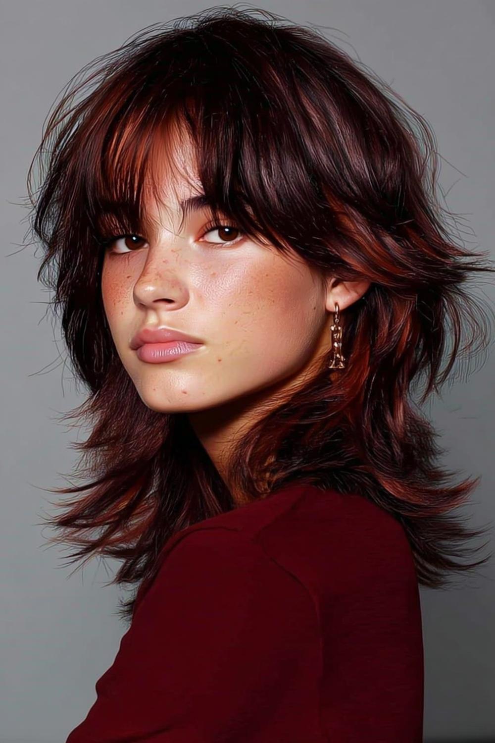 Bob bordeaux texturé moderne