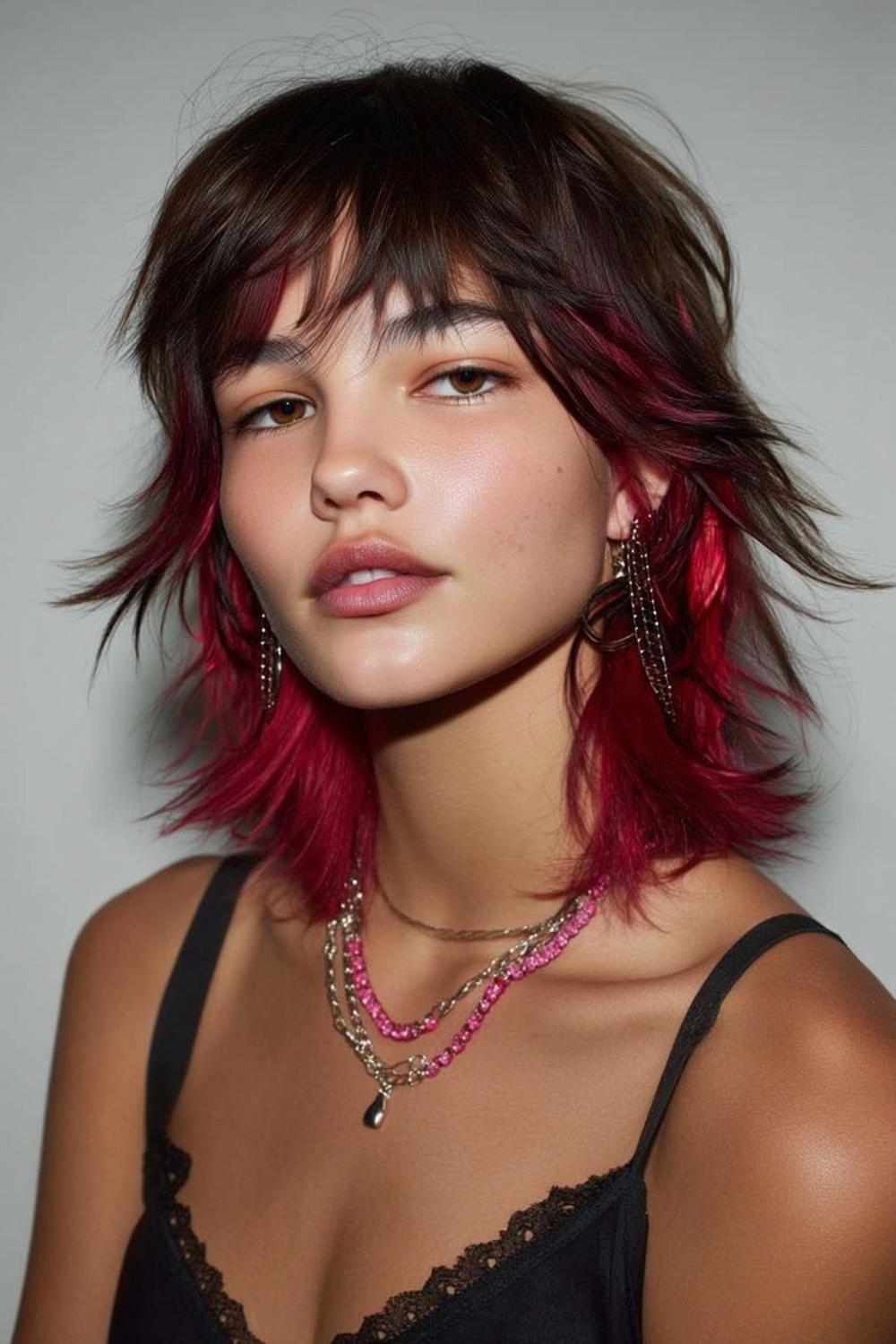 Carré rouge noir asymétrique