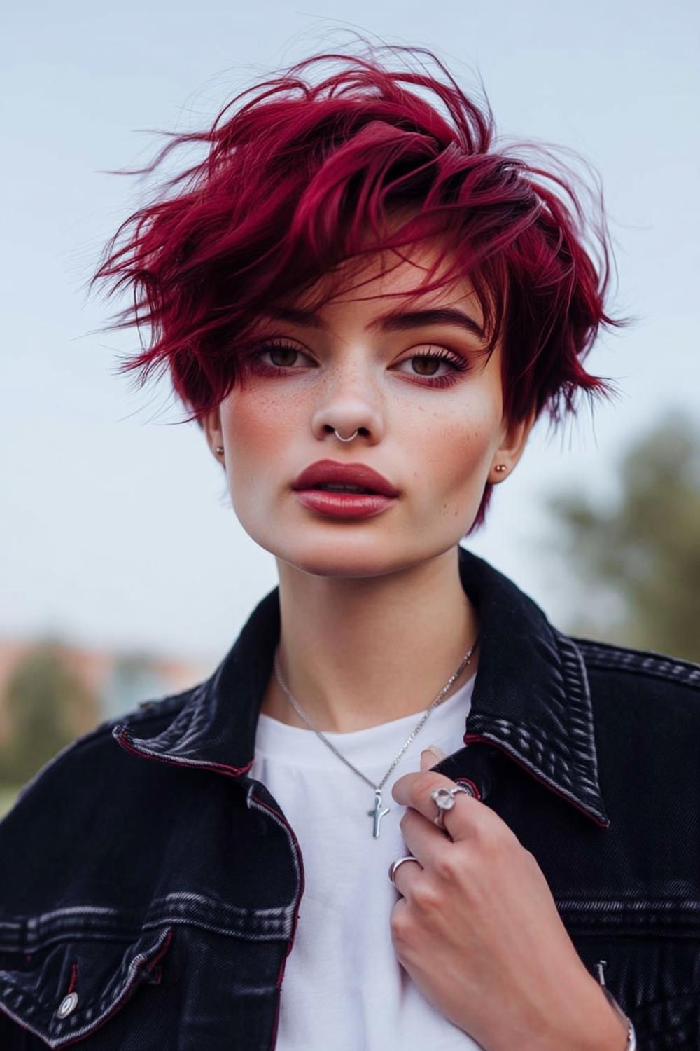 Carré rouge vif urbain