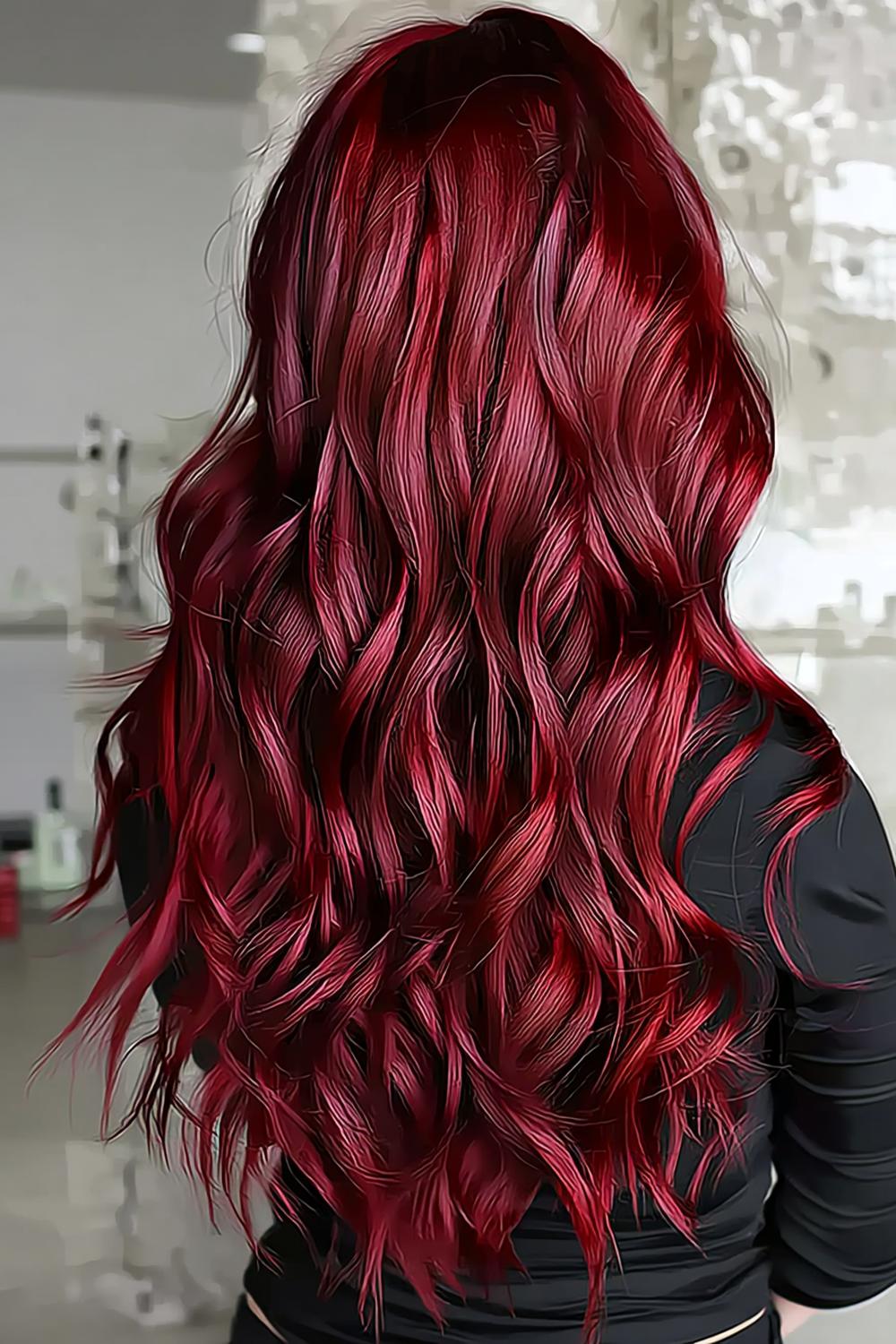 Frange rouge vif statement