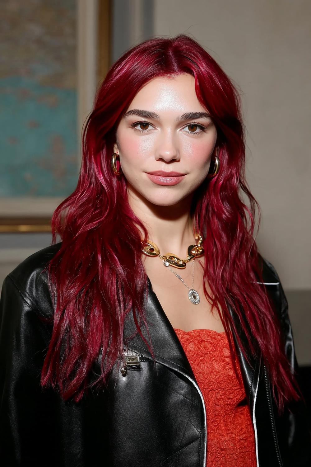 Mèches rouge noir contrastées