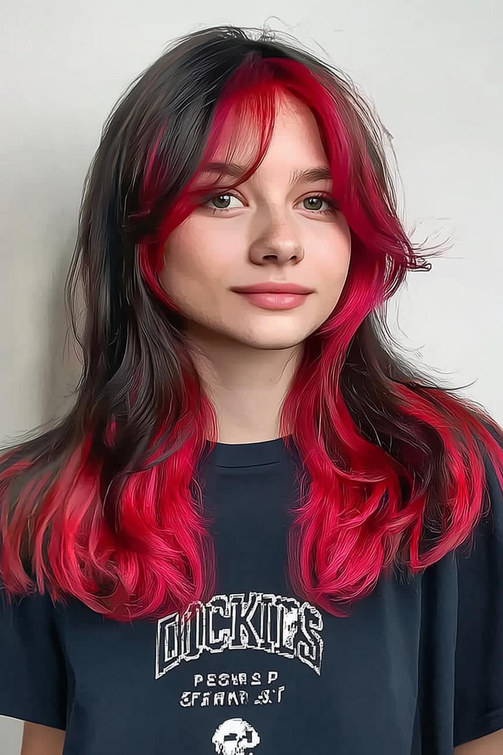 Rouge vif ondulé sophistiqué