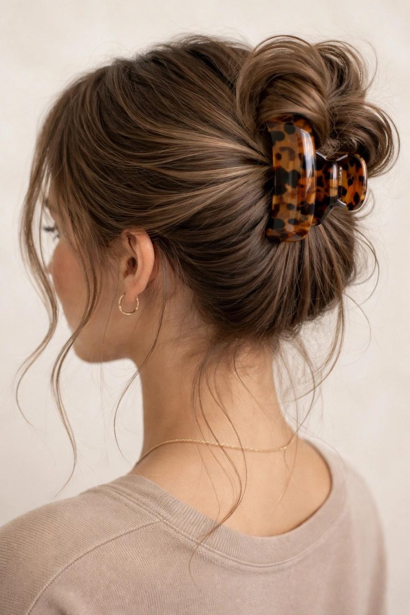 Coiffure pince crabe chignon flou idées tendance 2026