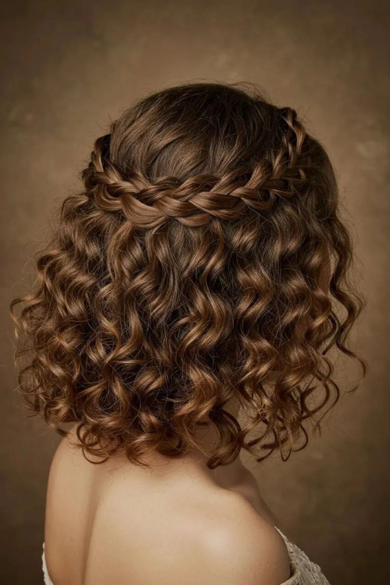 Coiffure bohème cheveux bouclés mi longs