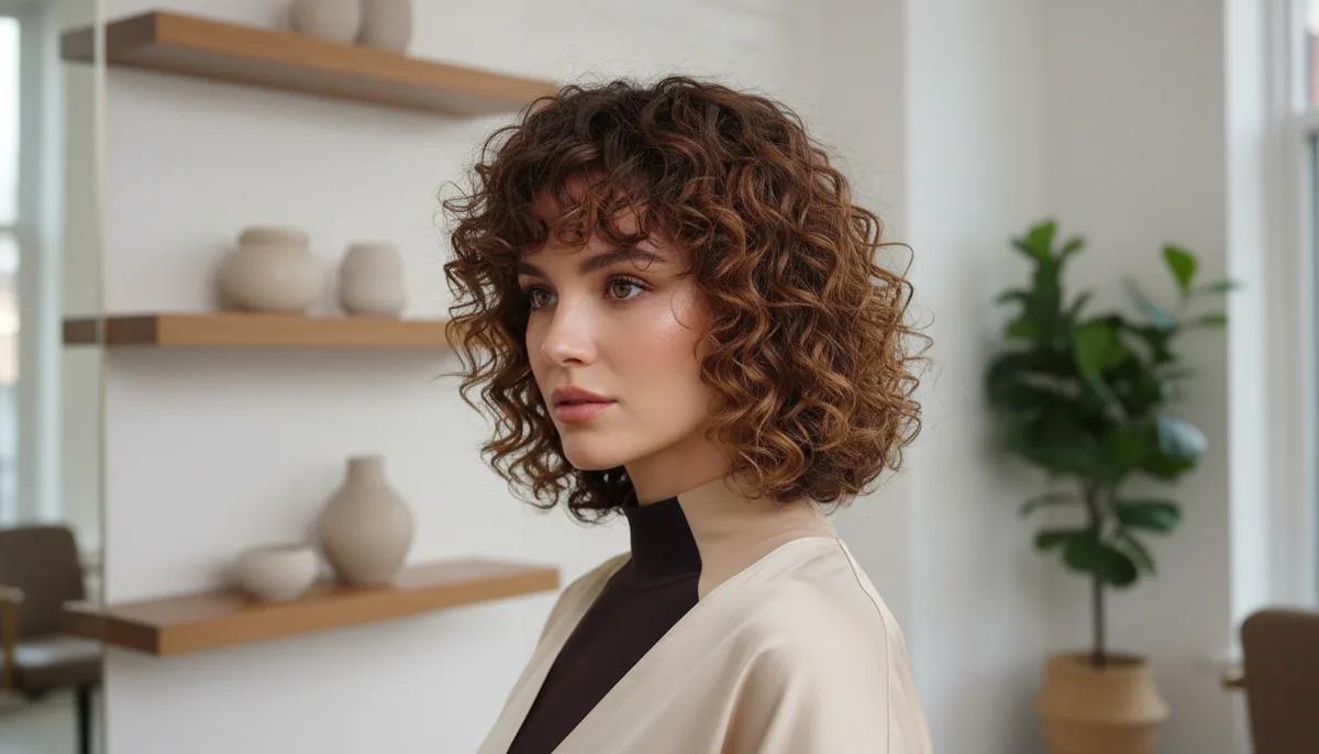 Cheveux bouclés mi longs