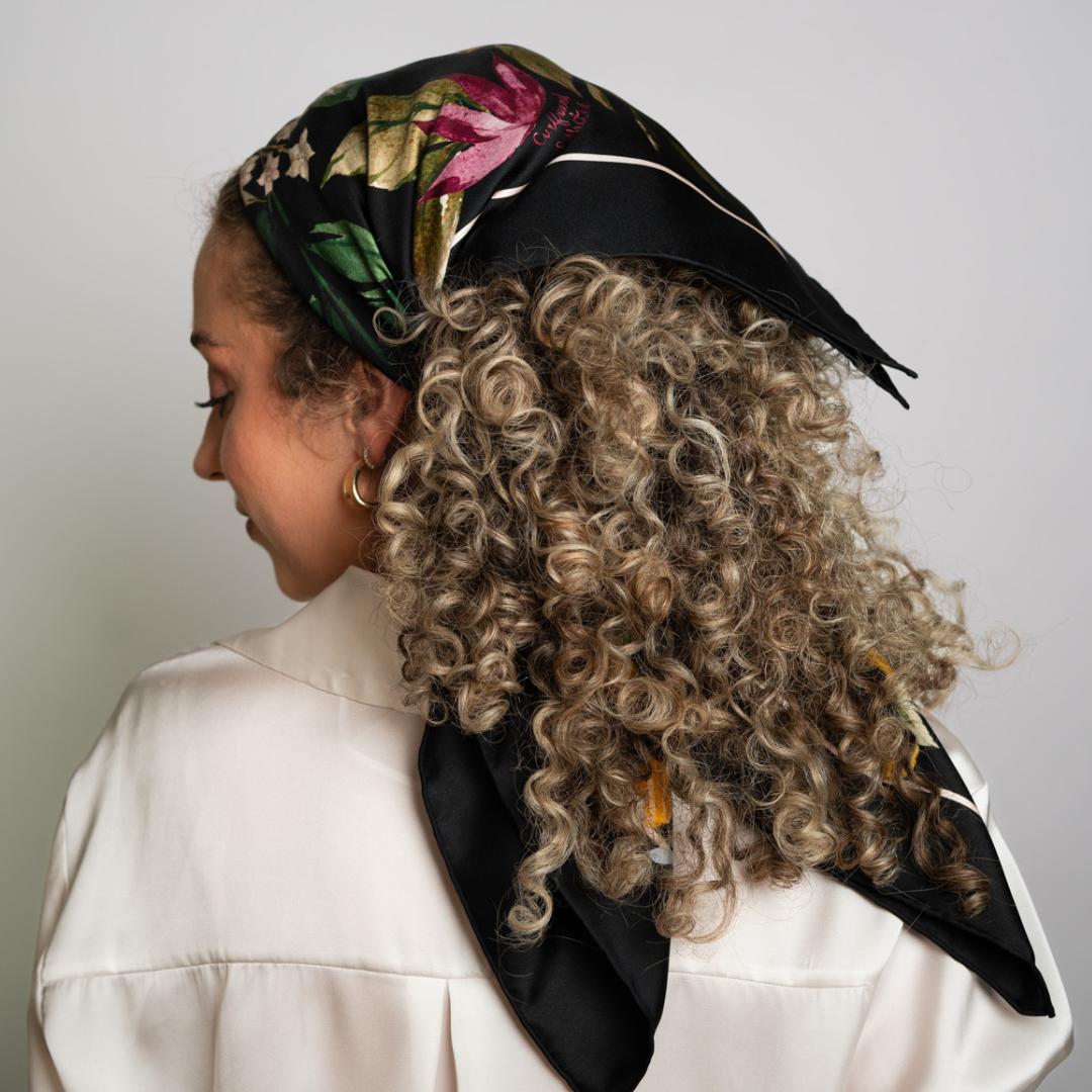 Foulard coiffure protectrice boucles