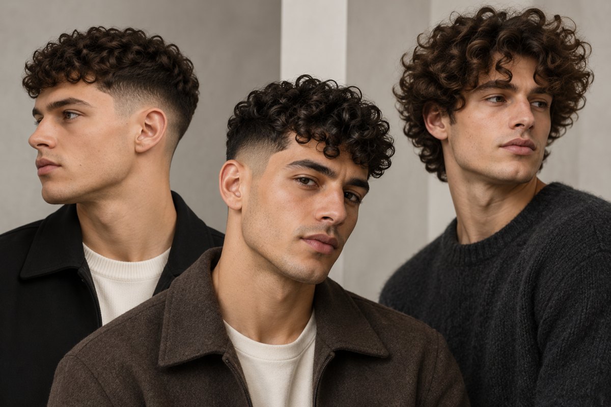 Coiffure tendance homme cheveux bouclés