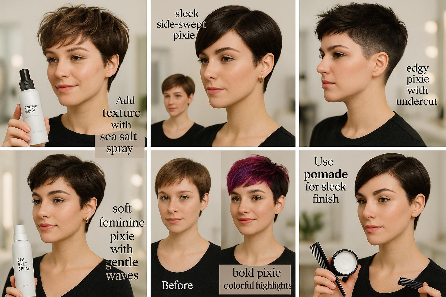 Entretien pixie cut déstructuré cheveux courts