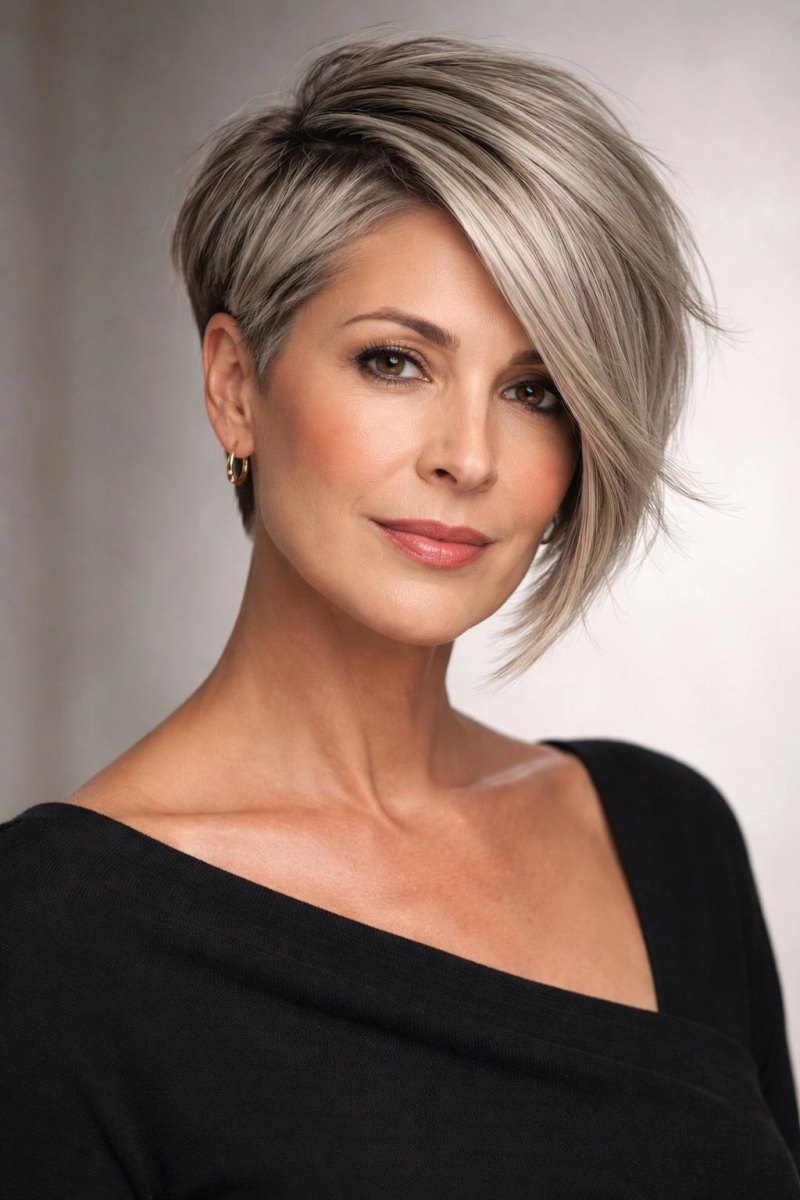 Coupe courte asymétrique sophistiquée