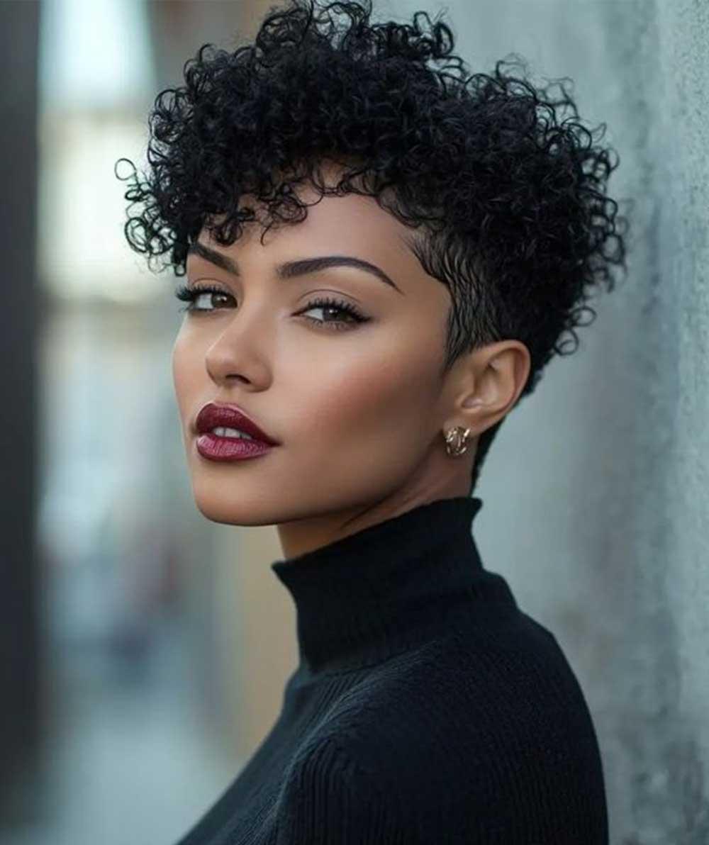 Coupe moderne bouclée courte