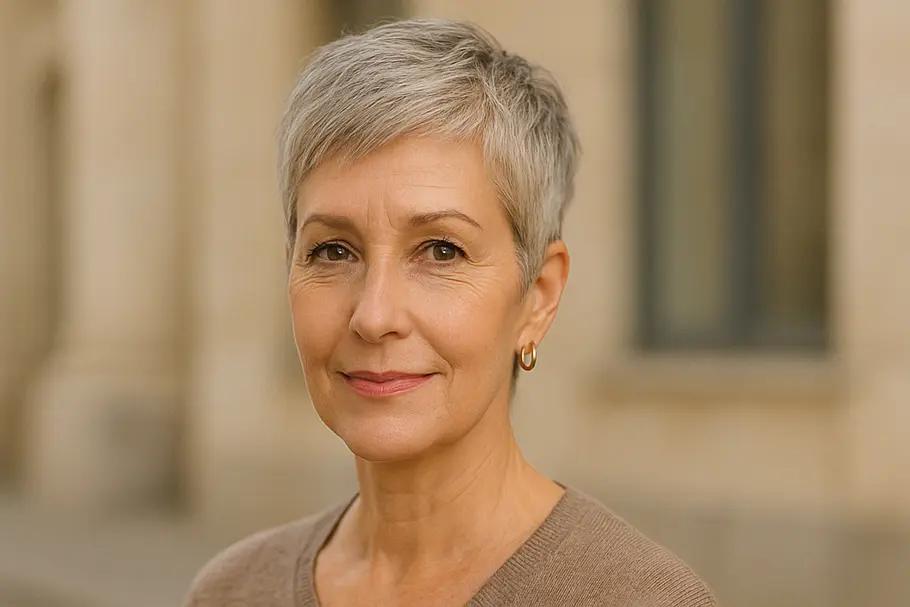Coupe courte intemporelle femme 50 ans