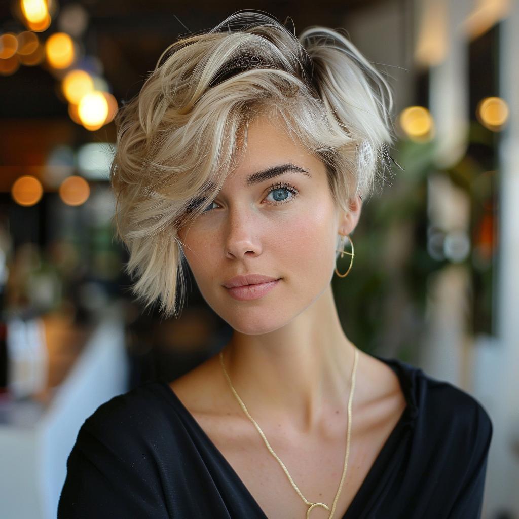 Pixie effet coiffé décoiffé femme