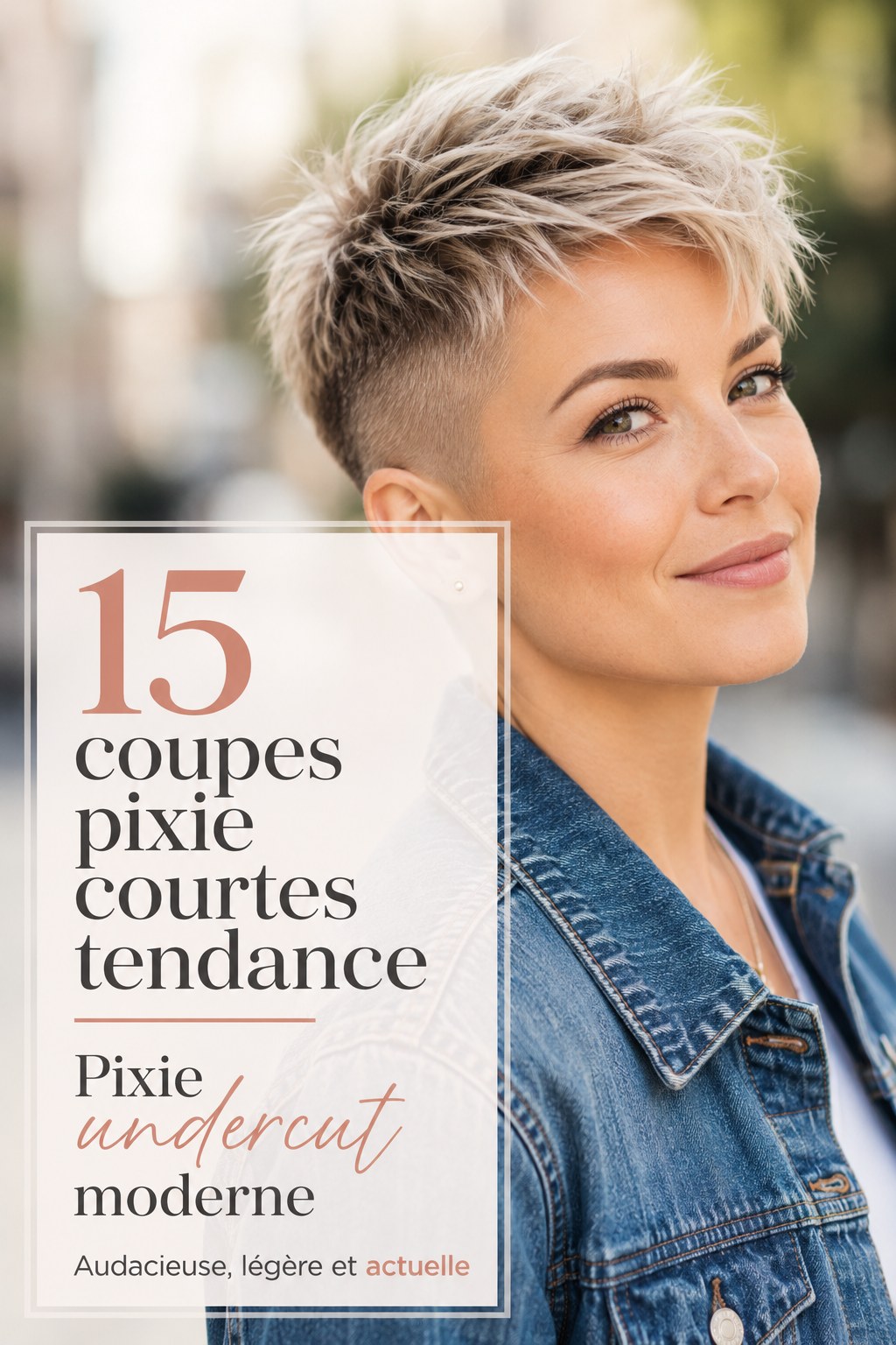 Coupe pixie courte tendance undercut moderne aux côtés rasés et dessus texturé