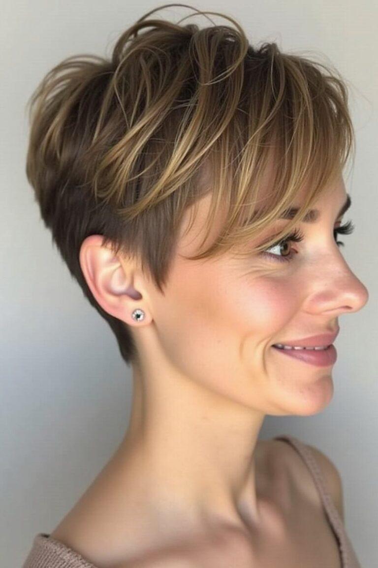 Pixie dégradé subtil cheveux fins