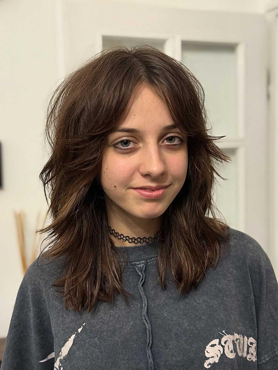 Wolf cut cheveux épais