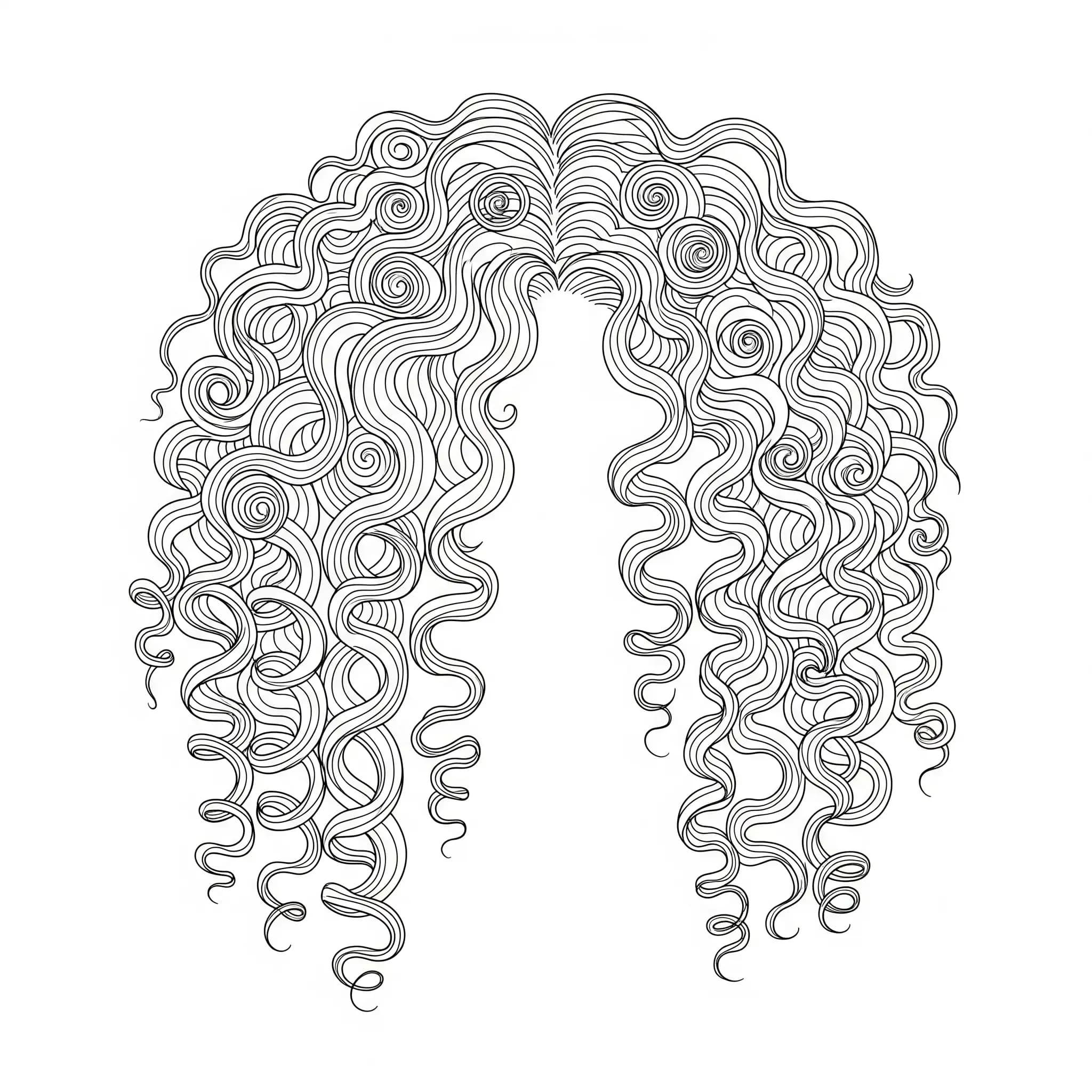 Spirales de cheveux bouclés