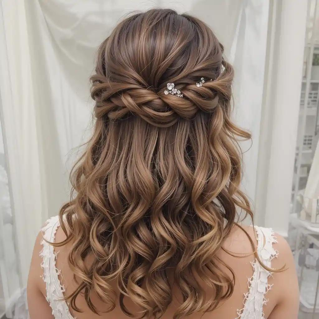 Demi-attache torsadée mariage élégante